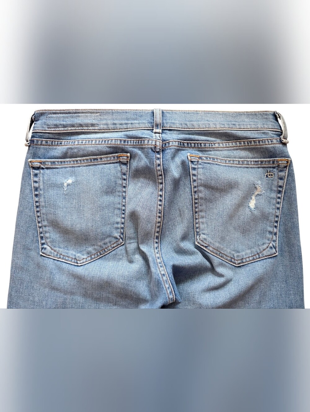 rag & bone Sz 29 Dre Carter Wash Mid Rise Distressed Slim Blue Jeans - Picture 7 of 10